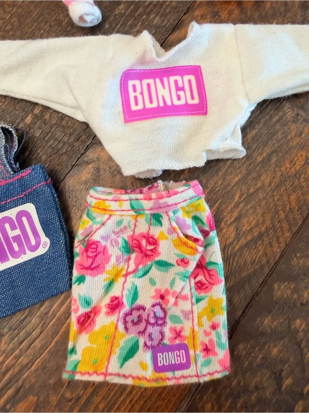 Vintage 1992 Mattel, Barbie Bongo Fashion, Mixed Clothing, Lot Of Seven GUC